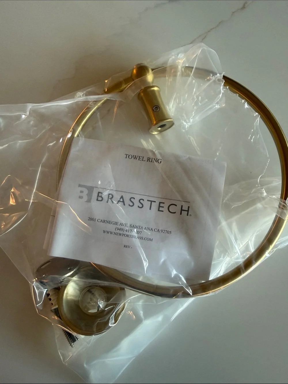 Newport Brass Towel Ring- Satin Bronze